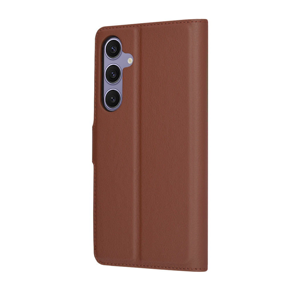 Hülle für Samsung Galaxy S24+ S926, Techsuit, Leder-Folio, Braun