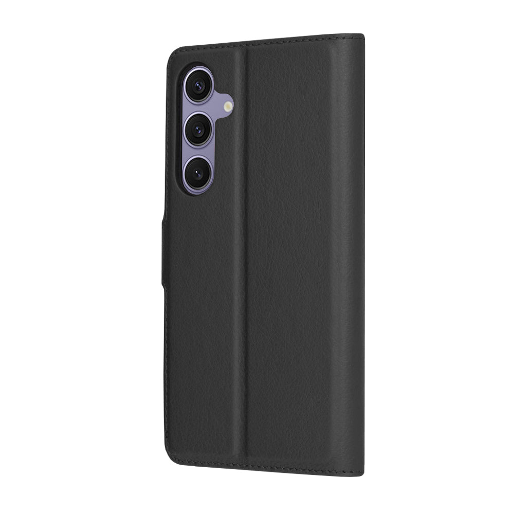 Hülle für Samsung Galaxy S24+ S926, Techsuit, Leder-Folio, Schwarz