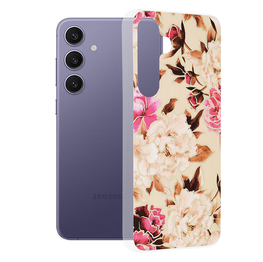 Hülle für Samsung Galaxy S24+ S926, Techsuit, Marble, Beige