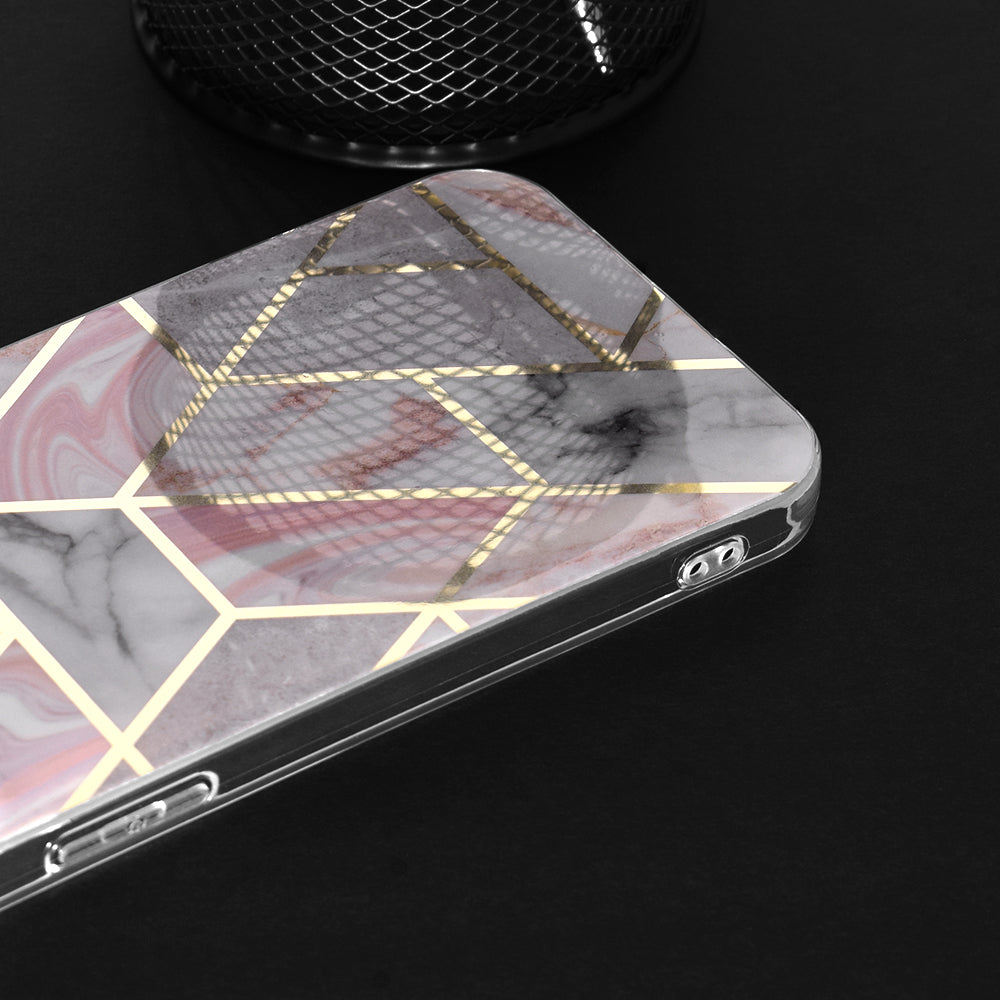 Hülle für Samsung Galaxy S24+ S926, Techsuit, Marble, Rosa