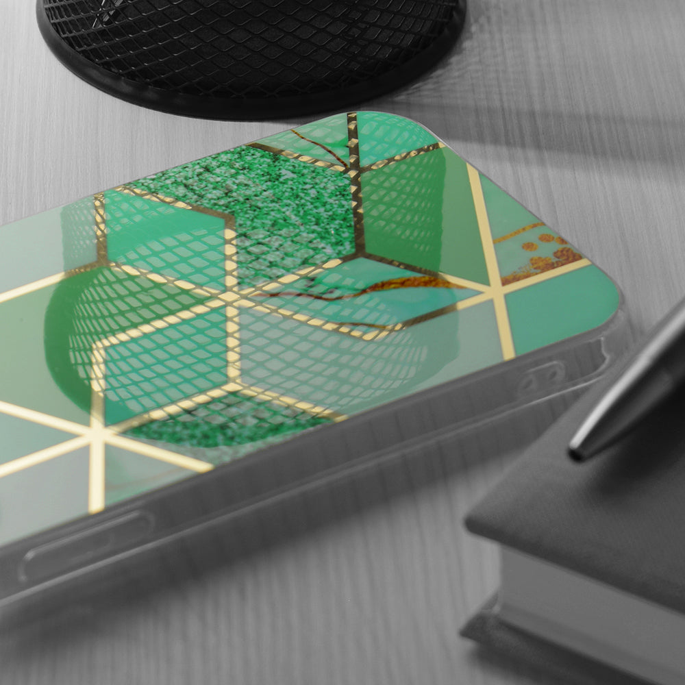 Hülle für Samsung Galaxy S24+ S926, Techsuit, Marble, Grün