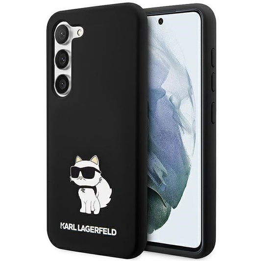 Hülle für Samsung Galaxy S24 S921, Karl Lagerfeld, Silicone Choupette NFT, Schwarz