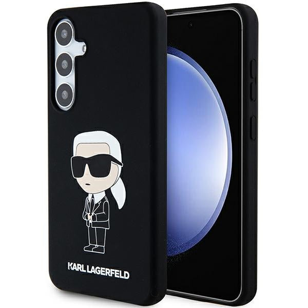 Hülle für Samsung Galaxy S24 S921, Karl Lagerfeld, Silicone Ikonik NFT, Schwarz