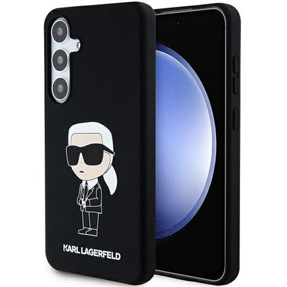 Hülle für Samsung Galaxy S24 S921, Karl Lagerfeld, Silicone Ikonik NFT, Schwarz