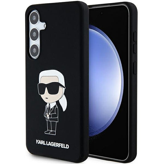 Hülle für Samsung Galaxy S24 S921, Karl Lagerfeld, Silicone Ikonik NFT, Schwarz