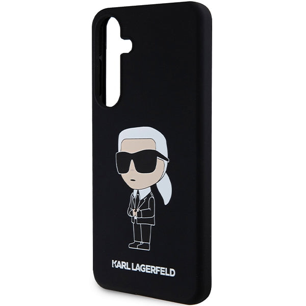 Hülle für Samsung Galaxy S24 S921, Karl Lagerfeld, Silicone Ikonik NFT, Schwarz