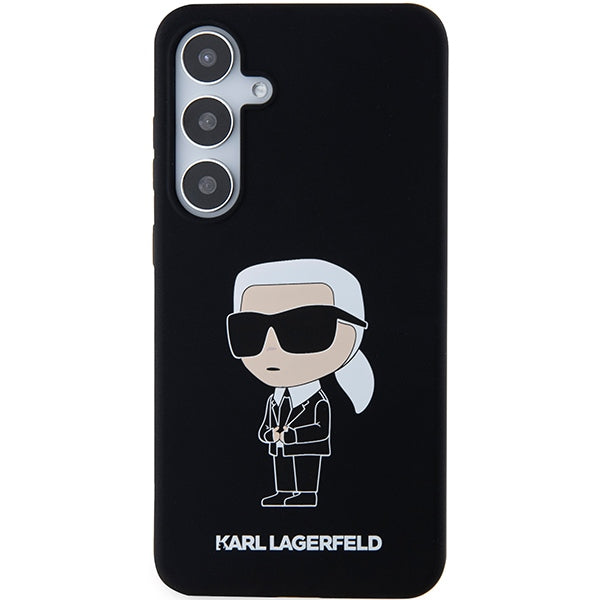 Hülle für Samsung Galaxy S24 S921, Karl Lagerfeld, Silicone Ikonik NFT, Schwarz