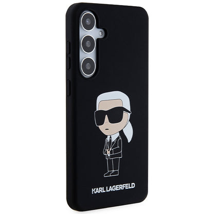 Hülle für Samsung Galaxy S24 S921, Karl Lagerfeld, Silicone Ikonik NFT, Schwarz