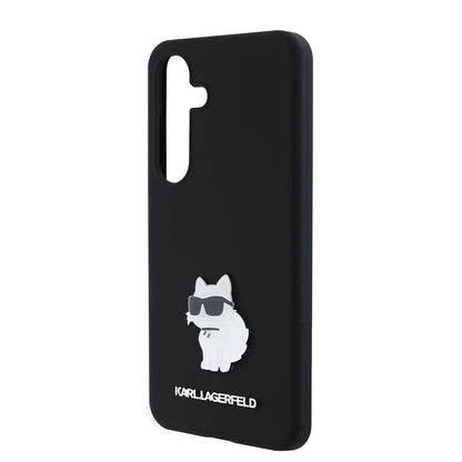 Hülle für Samsung Galaxy S24 S921, Karl Lagerfeld, Silicone Choupette, Schwarz