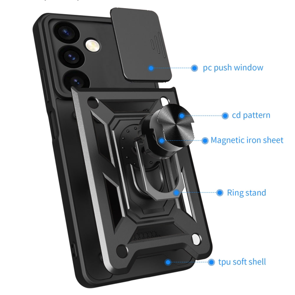 Hülle für Samsung Galaxy S24 S921, Techsuit, CamShield, Schwarz