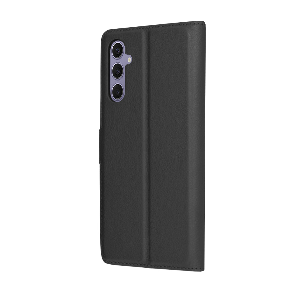 Hülle für Samsung Galaxy S24 S921, Techsuit, Leder-Folio, Schwarz