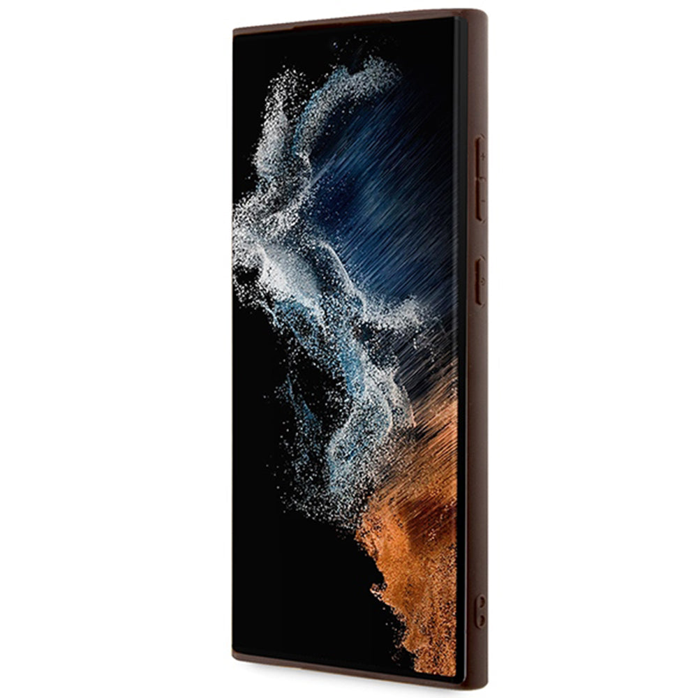 Hülle für Samsung Galaxy S24 Ultra S928, Guess, 4G Big Logo, Braun