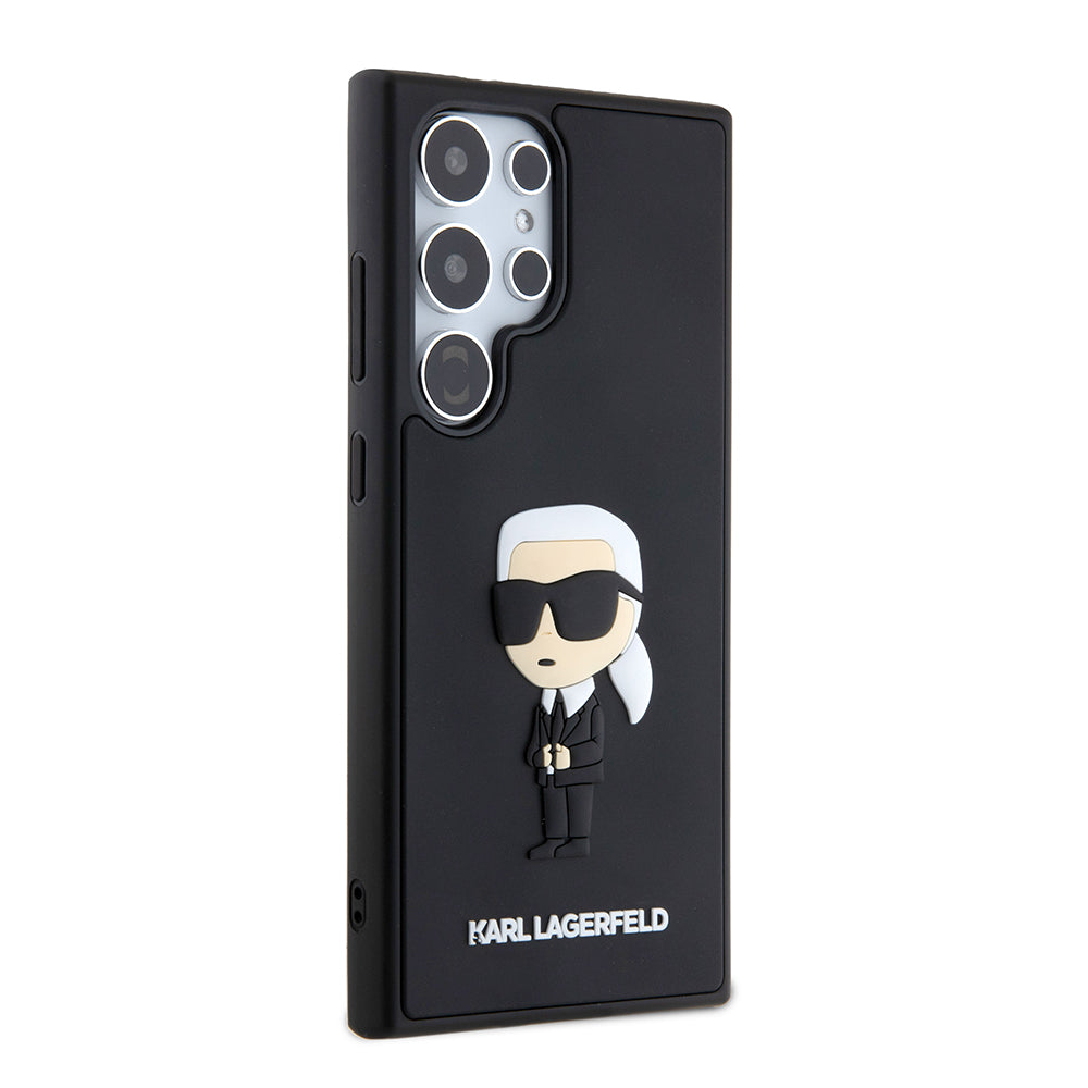 Hülle für Samsung Galaxy S24 Ultra S928, Karl Lagerfeld, 3D Rubber Ikonik Karl, Schwarz