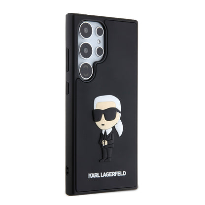 Hülle für Samsung Galaxy S24 Ultra S928, Karl Lagerfeld, 3D Rubber Ikonik Karl, Schwarz