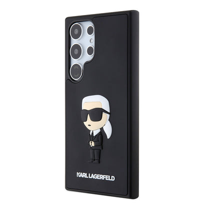 Hülle für Samsung Galaxy S24 Ultra S928, Karl Lagerfeld, 3D Rubber Ikonik Karl, Schwarz