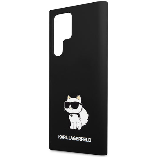 Hülle für Samsung Galaxy S24 Ultra S928, Karl Lagerfeld, Silicone Choupette NFT, Schwarz