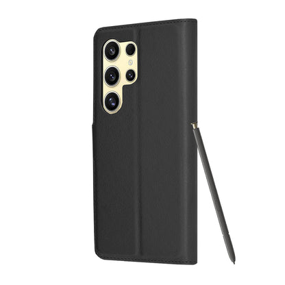 Hülle für Samsung Galaxy S24 Ultra S928, Techsuit, Leder-Folio, Schwarz