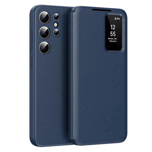 Hülle für Samsung Galaxy S24 Ultra S928, Techsuit, SmartView, Blau