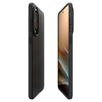 Hülle für Samsung Galaxy S25 Edge S937, Spigen, Liquid Air, Mattschwarz ACS09420