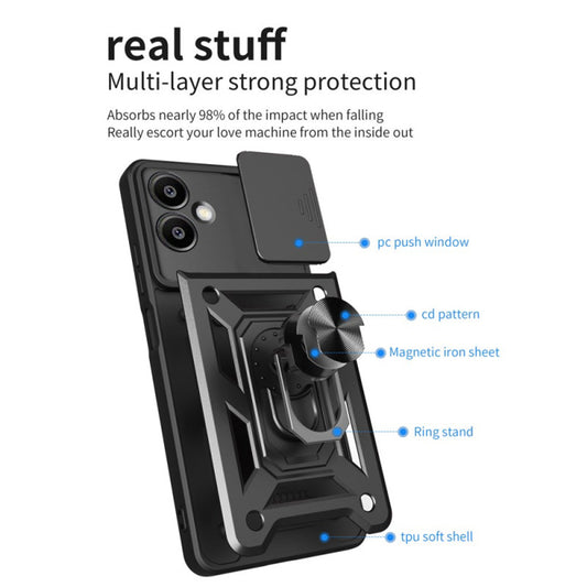 Hülle für Samsung Galaxy S25 Edge S937, Techsuit, CamShield, Schwarz