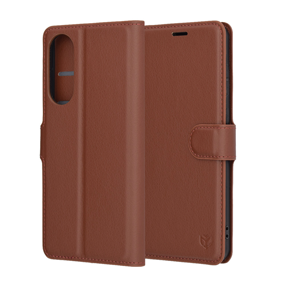 Case for Samsung Galaxy S25 Edge S937, Techsuit, Leather Folio, Brown