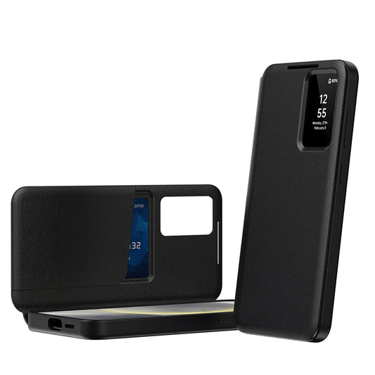 Hülle für Samsung Galaxy S25 FE, Techsuit, SmartView, Schwarz