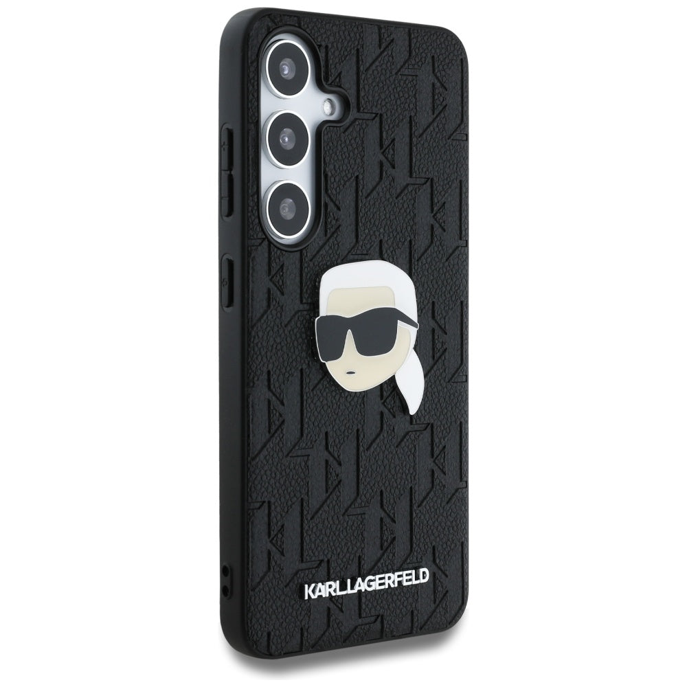 Hülle für Samsung Galaxy S25+ S936, Karl Lagerfeld, Monogram Karl's Head, Schwarz