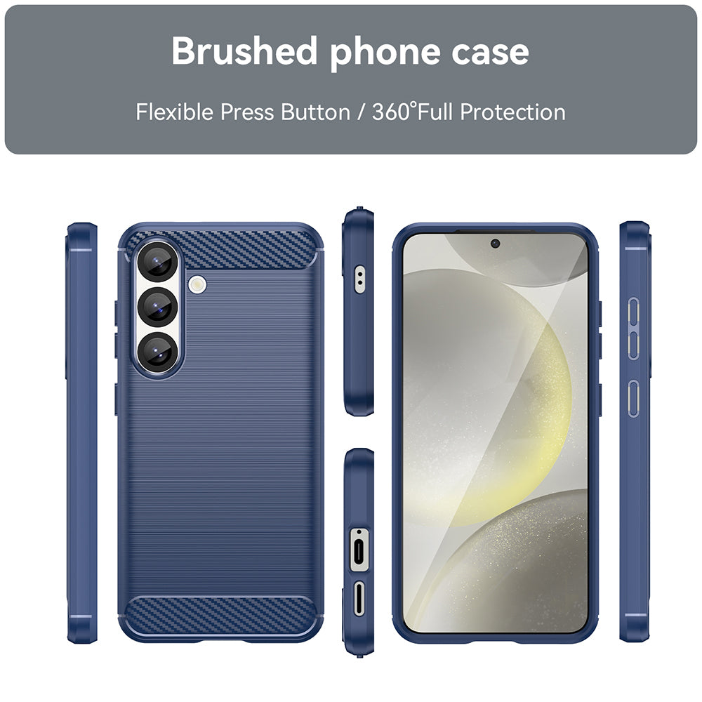 Hülle für Samsung Galaxy S25+ S936, Techsuit, Carbon, Blau