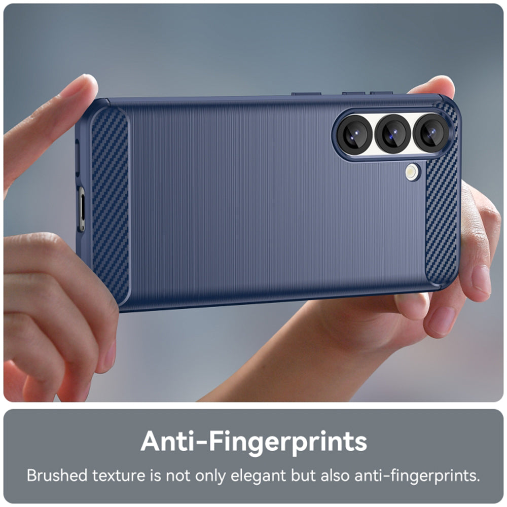 Hülle für Samsung Galaxy S25+ S936, Techsuit, Carbon, Blau