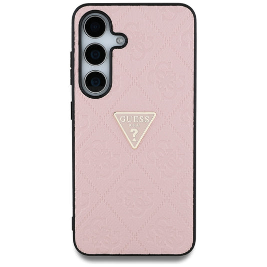 Hülle für Samsung Galaxy S25 S931, Guess, Grained Hot Stamp 4G Triangle, Rosa