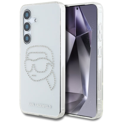 Hülle für Samsung Galaxy S25 S931, Karl Lagerfeld, IML Rhinestones Karl's Head, Transparent