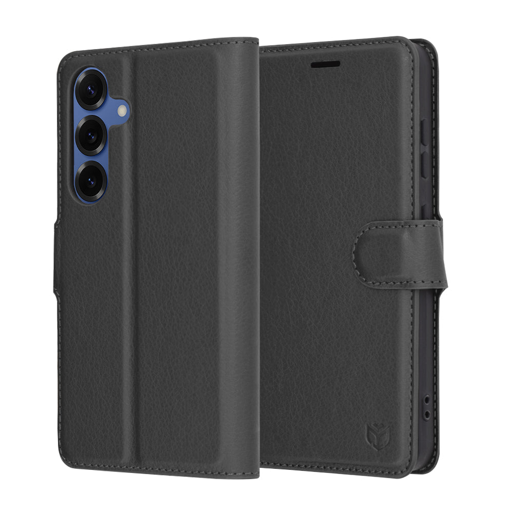 Case for Samsung Galaxy S25 S931, Techsuit, Leather Folio, Black