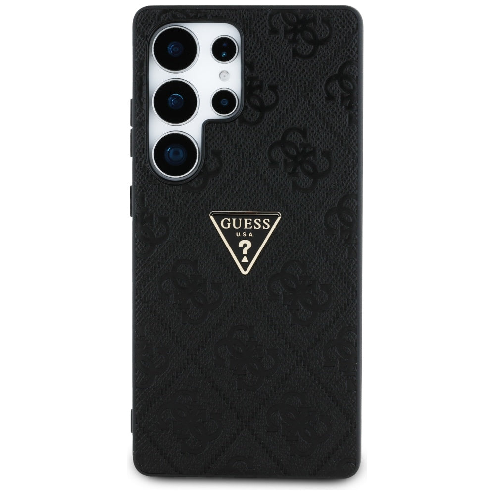 Hülle für Samsung Galaxy S25 Ultra S938, Guess, Grained Hot Stamp 4G Triangle, Schwarz