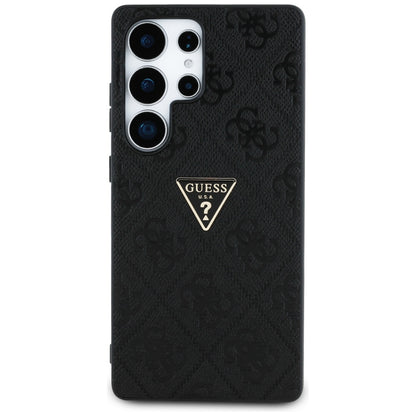 Hülle für Samsung Galaxy S25 Ultra S938, Guess, Grained Hot Stamp 4G Triangle, Schwarz