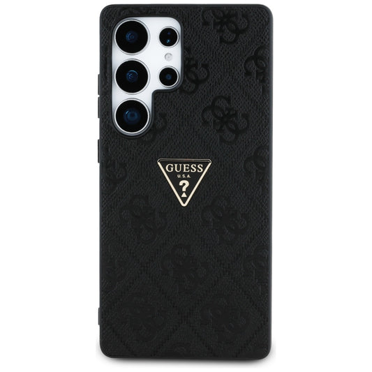 Hülle für Samsung Galaxy S25 Ultra S938, Guess, Grained Hot Stamp 4G Triangle, Schwarz
