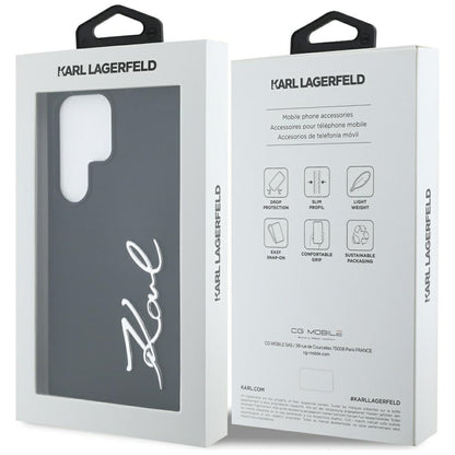 Case for Samsung Galaxy S25 Ultra S938, Karl Lagerfeld, Silicone Sign Metal Logo, Black