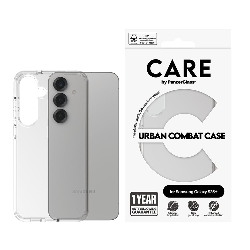 Hülle für Samsung Galaxy S25 Ultra S938, PanzerGlass, Care Urban Combat, Transparent
