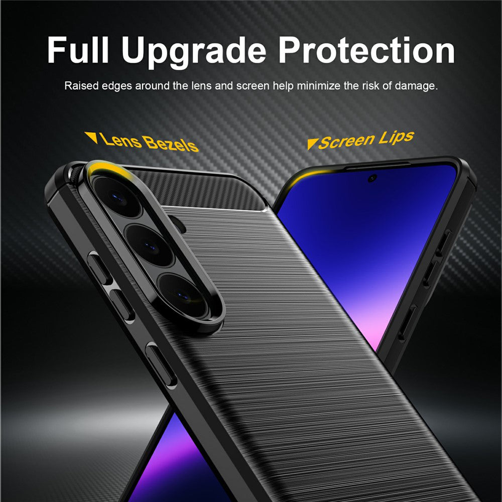 Hülle für Samsung Galaxy S26 FE / S25 FE, Techsuit, Carbon, Schwarz