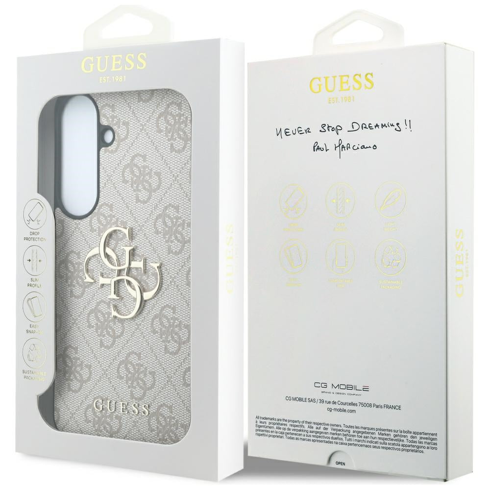 Hülle für Samsung Galaxy S26 FE S741, Guess, 4G Metall-Logo, Rosa