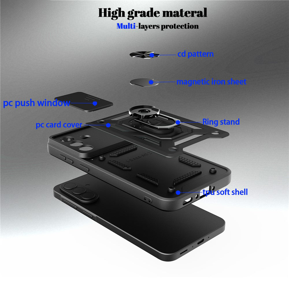 Hülle für Samsung Galaxy S26 FE S741 / S25 FE, Techsuit, CamShield, Goldfarben