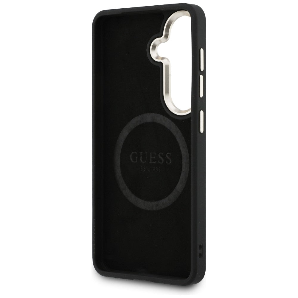 Case for Samsung Galaxy S26 S942, GUESS, 4G Big Rhinestone Triangle Strap, Black