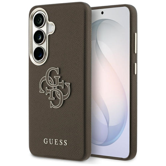 Hülle für Samsung Galaxy S26 S942, Guess, 4G Geprägtes Großes und Klassisches Logo, Braun