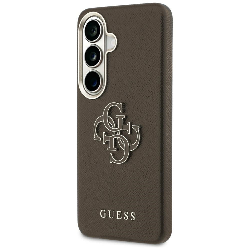Hülle für Samsung Galaxy S26 S942, Guess, 4G Geprägtes Großes und Klassisches Logo, Braun