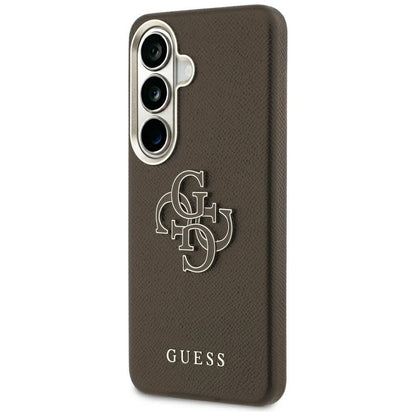 Hülle für Samsung Galaxy S26 S942, Guess, 4G Geprägtes Großes und Klassisches Logo, Braun