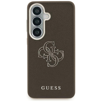 Hülle für Samsung Galaxy S26 S942, Guess, 4G Geprägtes Großes und Klassisches Logo, Braun
