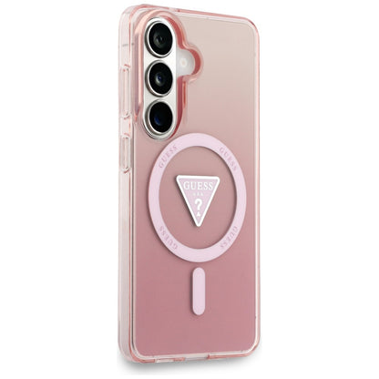 MagSafe Hülle für Samsung Galaxy S26 S942, Guess, IML Gradient Triangle Logo, Rosa