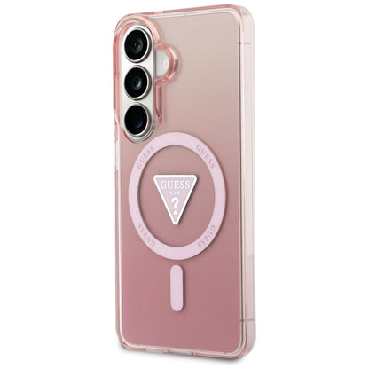 MagSafe Hülle für Samsung Galaxy S26 S942, Guess, IML Gradient Triangle Logo, Rosa