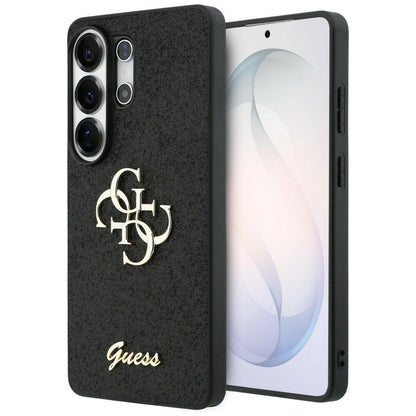 Hülle für Samsung Galaxy S26 Ultra S948, Guess, Fixed Glitter Big 4G Metal Frame, Schwarz
