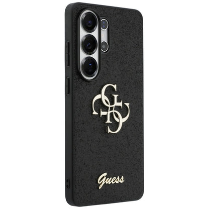 Hülle für Samsung Galaxy S26 Ultra S948, Guess, Fixed Glitter Big 4G Metal Frame, Schwarz