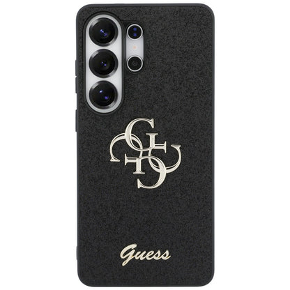 Hülle für Samsung Galaxy S26 Ultra S948, Guess, Fixed Glitter Big 4G Metal Frame, Schwarz